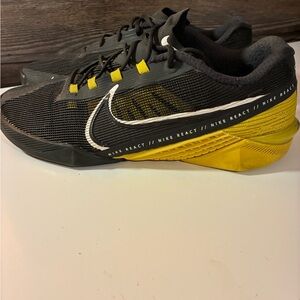 Nike Men’s Black and Yellow React Training Sneakers